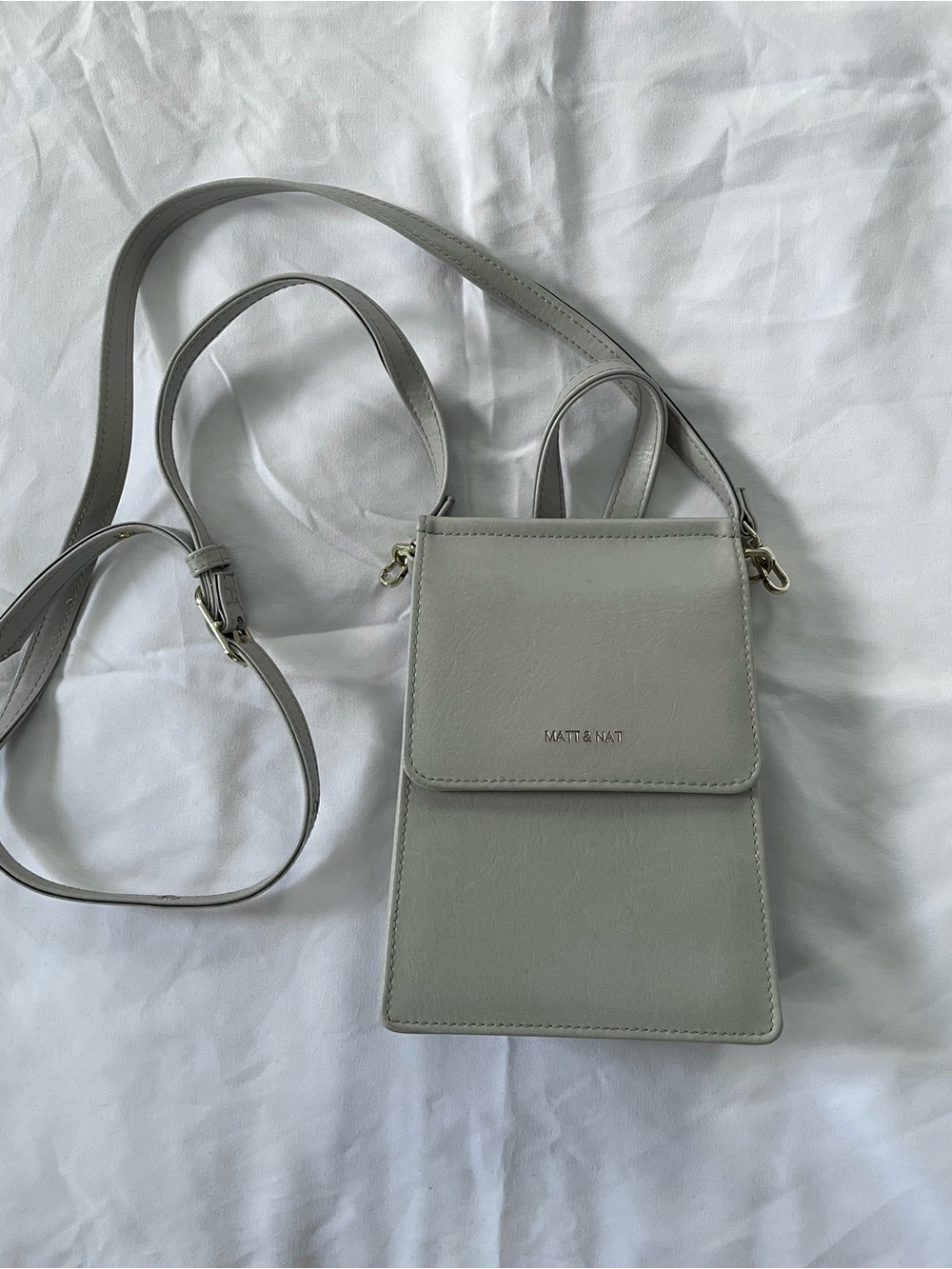 Matt & Nat Pale Gray Minimalist Crossbody Phone Pouch